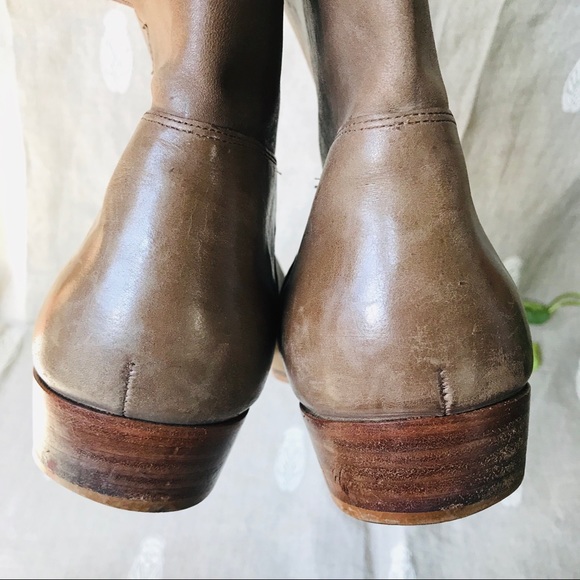 Vintage Taupe Leather Boots - Picture 7 of 8
